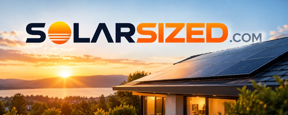 SolarSized.com — rooftop solar panels at sunset